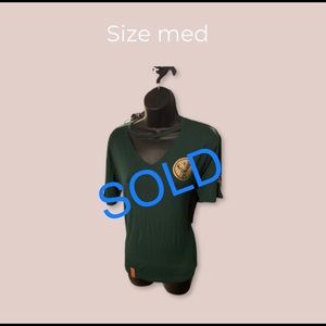 *SOLD* Jagermeister Green V Neck Woman's Bartender T Shirt M